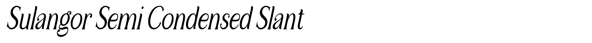 Sulangor Semi Condensed Slant image
